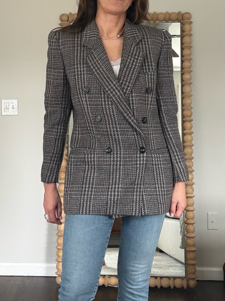 Basile Made In Italy Tweed Double Breasted Blazer